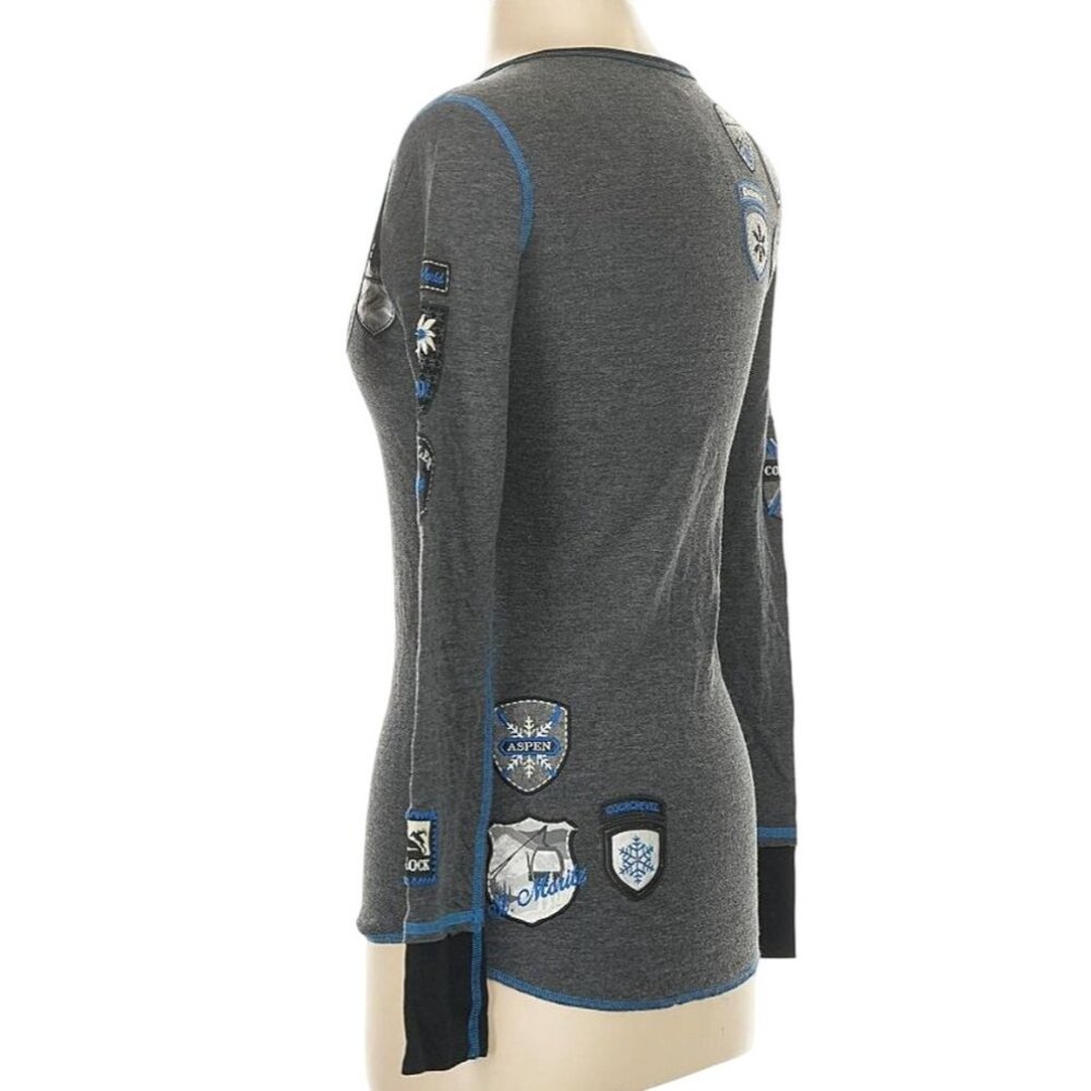 NWT Alp-n-Rock "Ski the World" Henley Shirt Top XS/S Gray MSRP$228 Organic - Picture 12 of 17